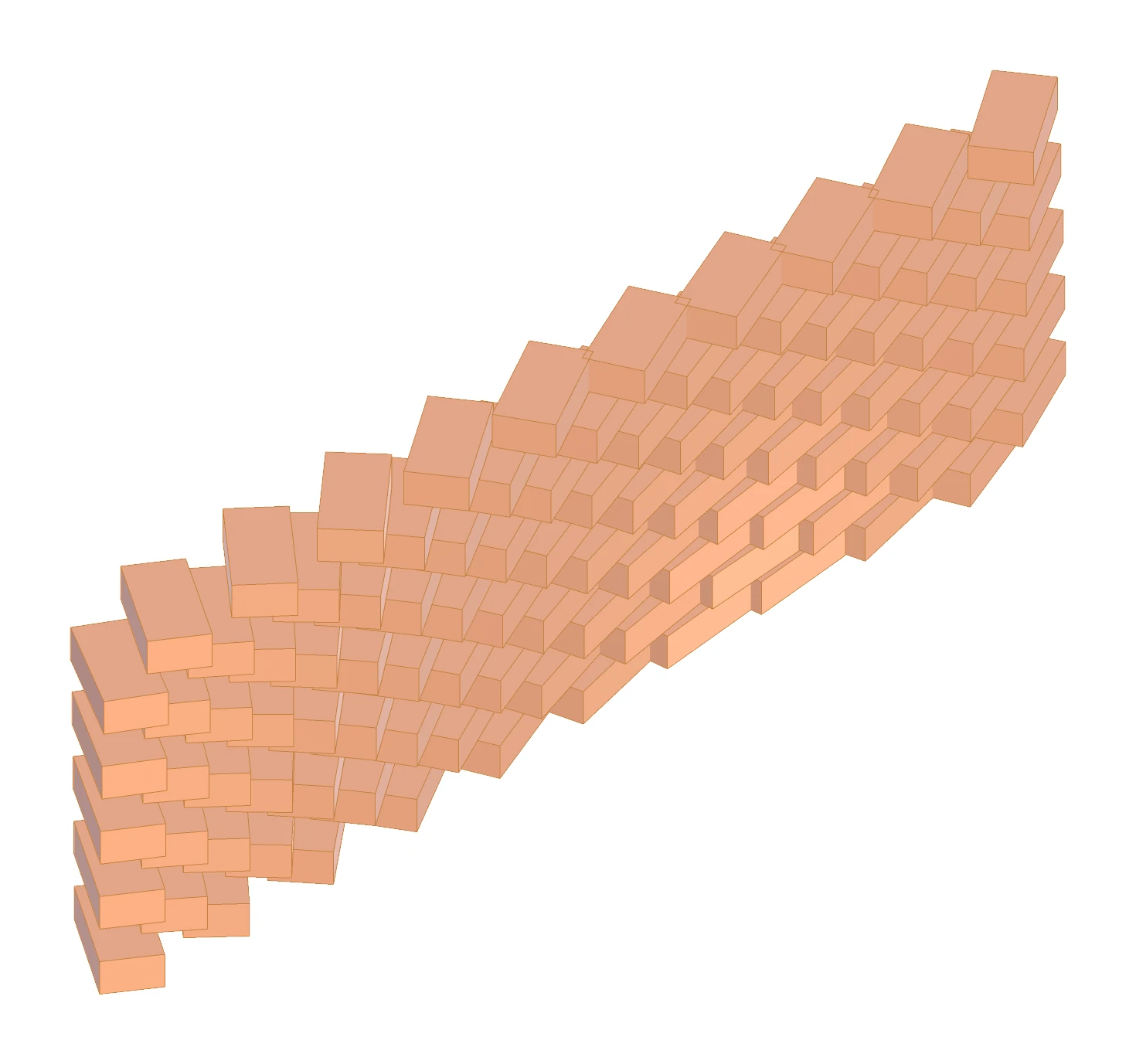 Brick rotation responding to distance from an attractor, A01 submission image 2