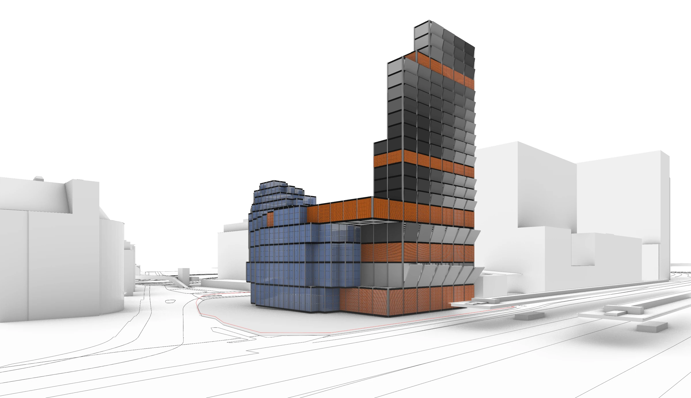 A-Hive within the urban context of Altstetten, final submitted perspective
