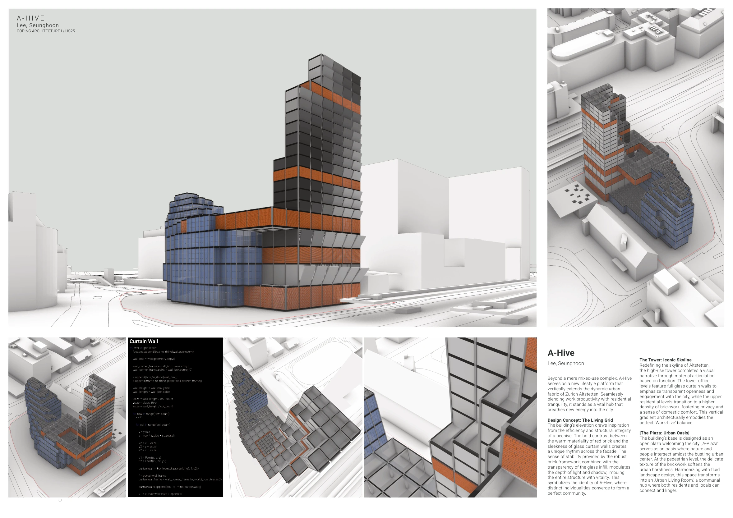 A-Hive final submission poster, Coding Architecture I, HS25
